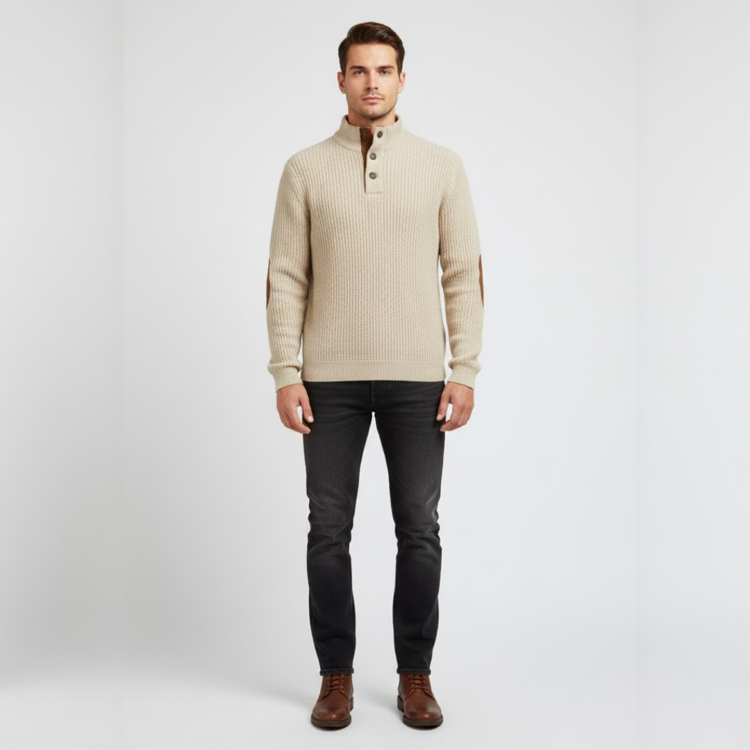 Asher - Elegante Outdoor Trui Beige Larenza.nl