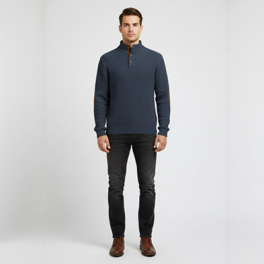 Asher - Elegante Outdoor Trui Blauw Larenza.nl