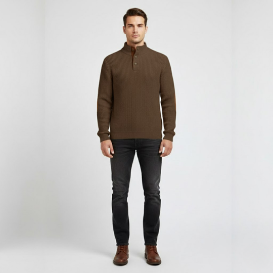 Asher - Elegante Outdoor Trui Bruin Larenza.nl