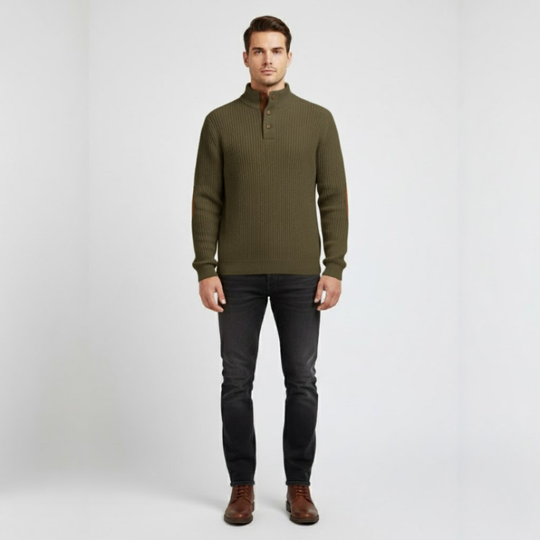 Asher - Elegante Outdoor Trui Khaki Larenza.nl