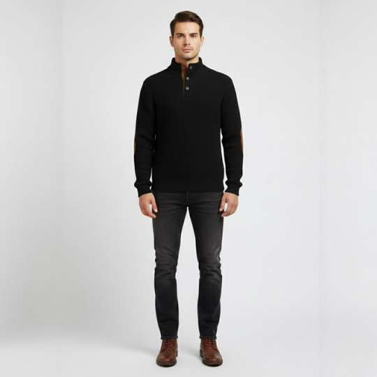 Asher - Elegante Outdoor Trui Zwart Larenza.nl