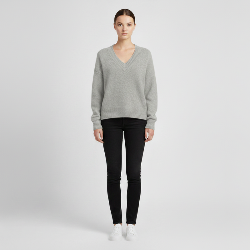 Bente | Dames Trui Pullover Lange Mouw Beige Larenza.nl