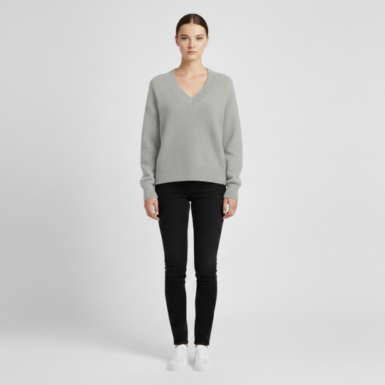 Bente | Dames Trui Pullover Lange Mouw Beige Larenza.nl
