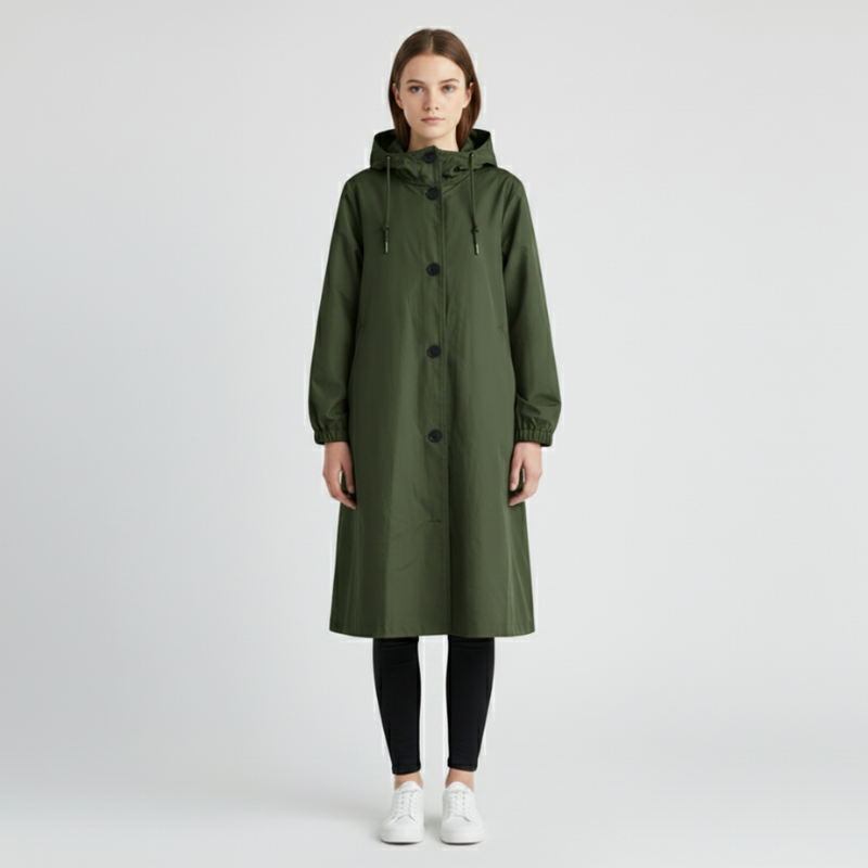 Benthe | Dames Regenjas Waterafstotend Legergroen Larenza.nl