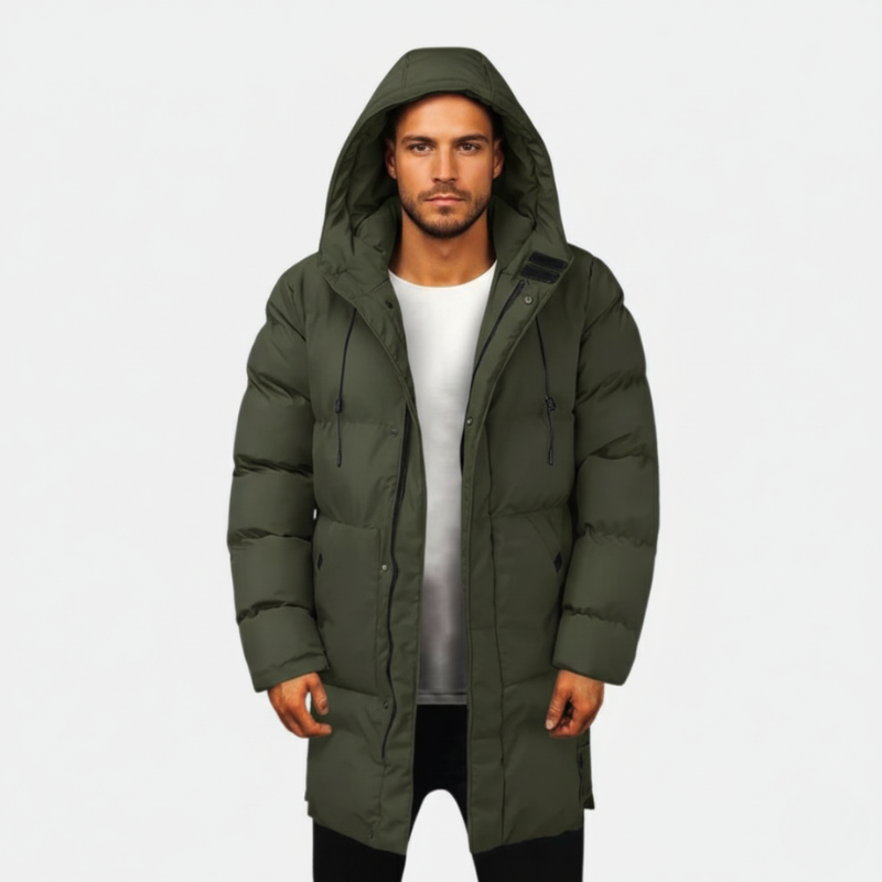 Boaz | Heren Parka Gewatteerd Met Rits Donkergroen Larenza.nl