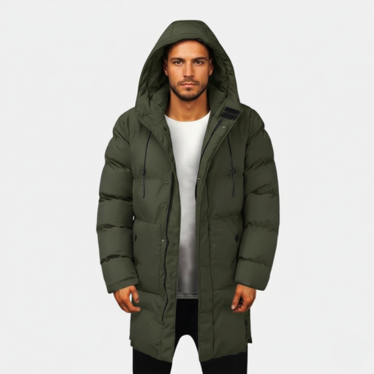 Boaz | Heren Parka Gewatteerd Met Rits Donkergroen Larenza.nl