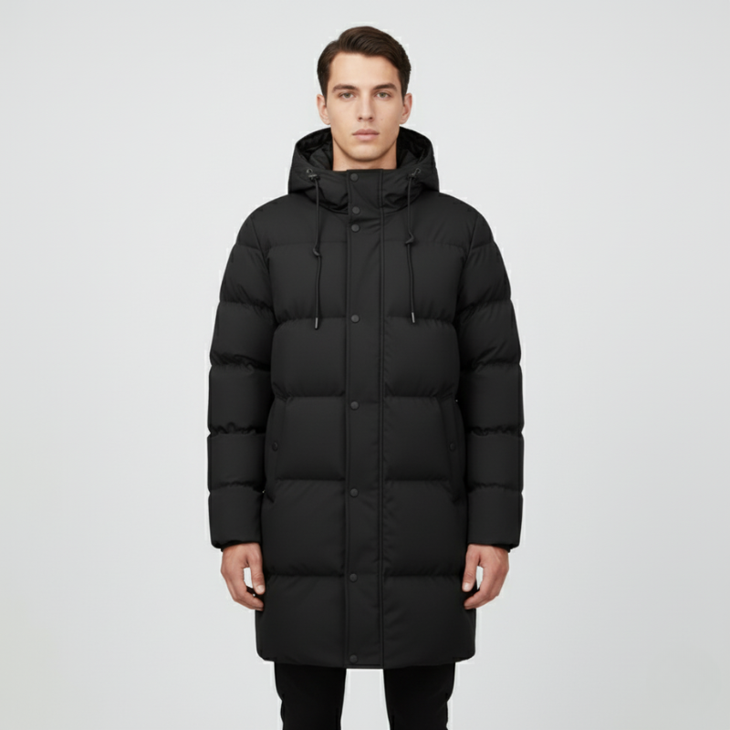 Boaz | Heren Parka Gewatteerd Met Rits Zwart Larenza.nl