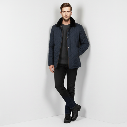 Daan | Heren Winterjas Waterdicht Gewatteerd Bontkraag Larenza.nl