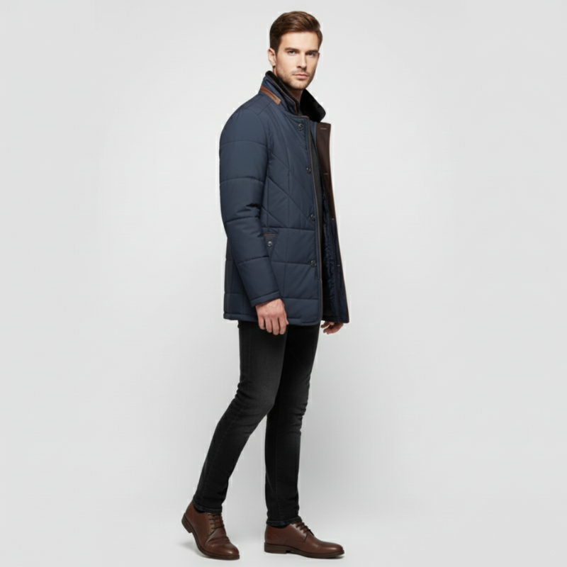 Daan | Heren Winterjas Waterdicht Gewatteerd Bontkraag Larenza.nl