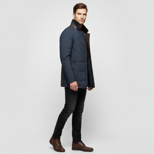 Daan | Heren Winterjas Waterdicht Gewatteerd Bontkraag Larenza.nl