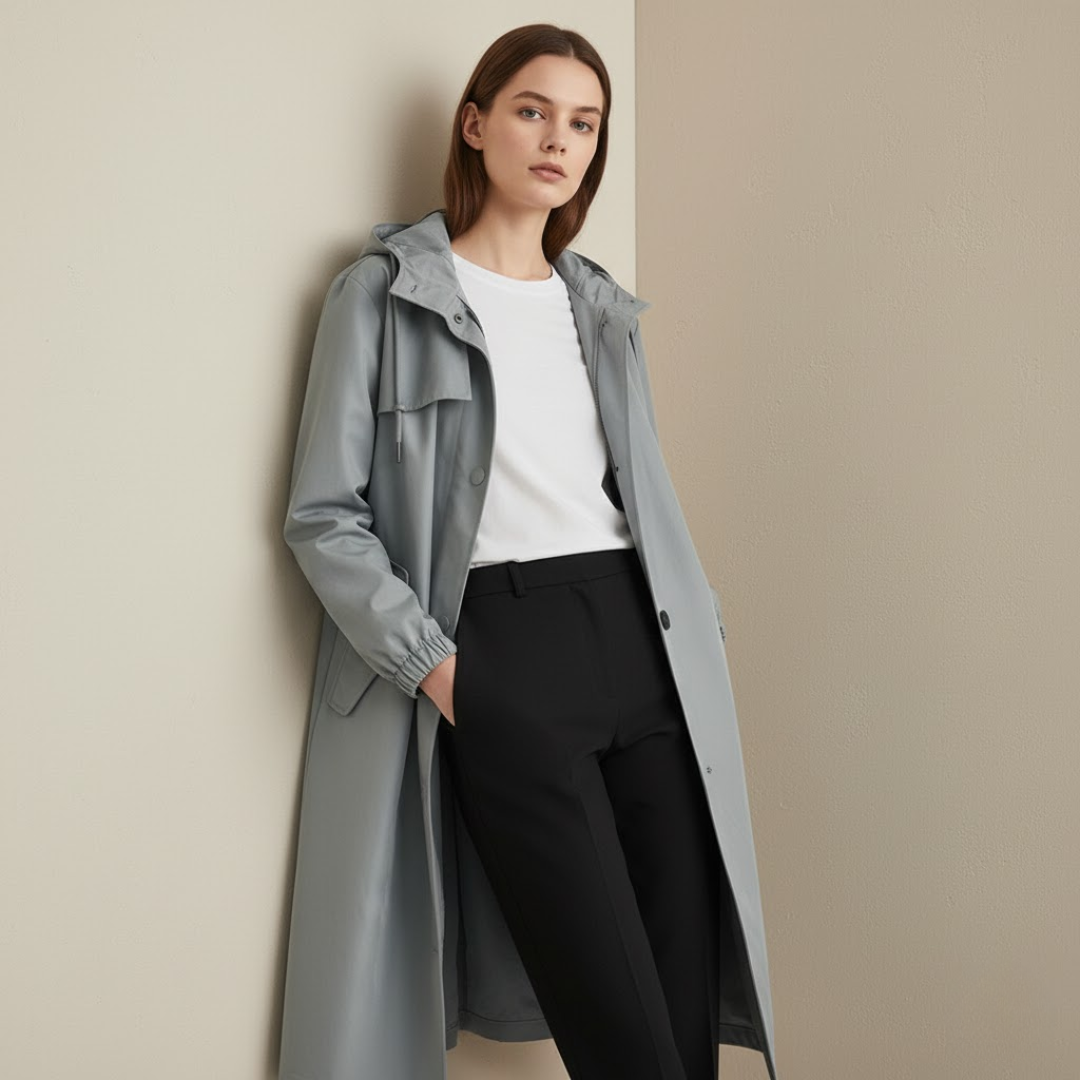 Dames Trenchcoat met Capuchon - Waterdicht Larenza.nl