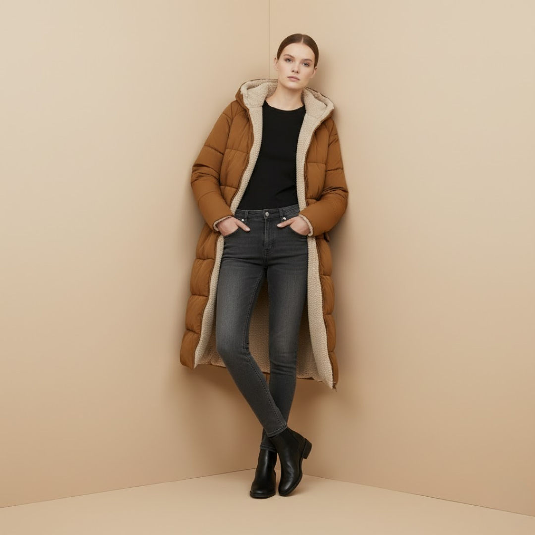 Debby | Dames Lange Pufferjas Larenza.nl