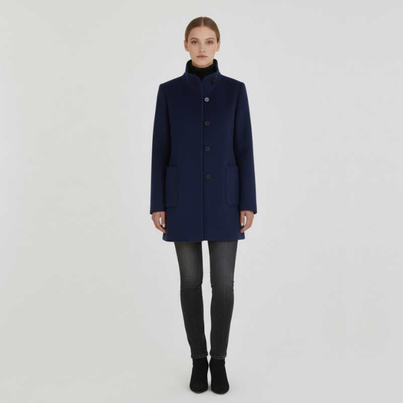 Elix | Dames Elegante Jas Blauw Larenza.nl