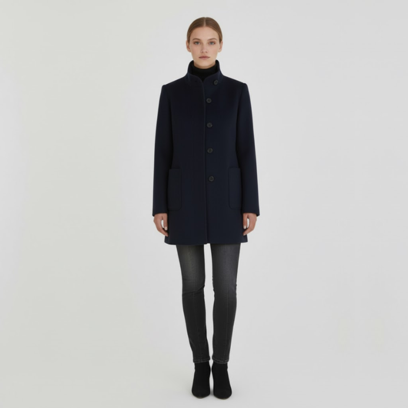 Elix | Dames Elegante Jas Donkerblauw Larenza.nl