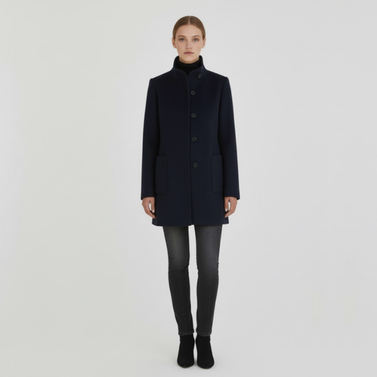 Elix | Dames Elegante Jas Donkerblauw Larenza.nl