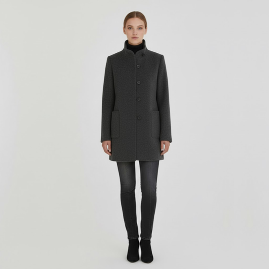 Elix | Dames Elegante Jas Donkergrijs Larenza.nl