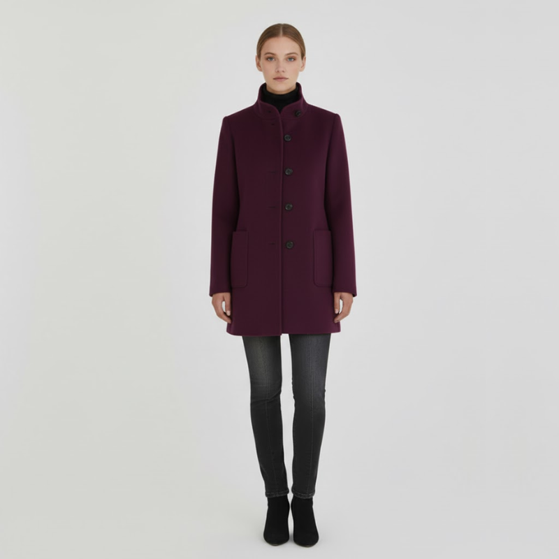 Elix | Dames Elegante Jas Paars Larenza.nl