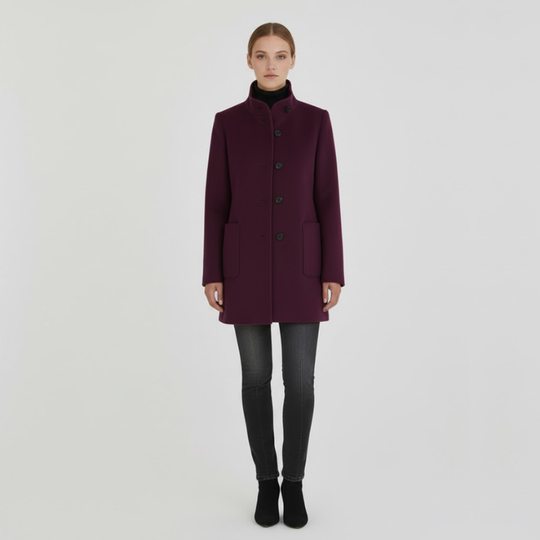 Elix | Dames Elegante Jas Paars Larenza.nl