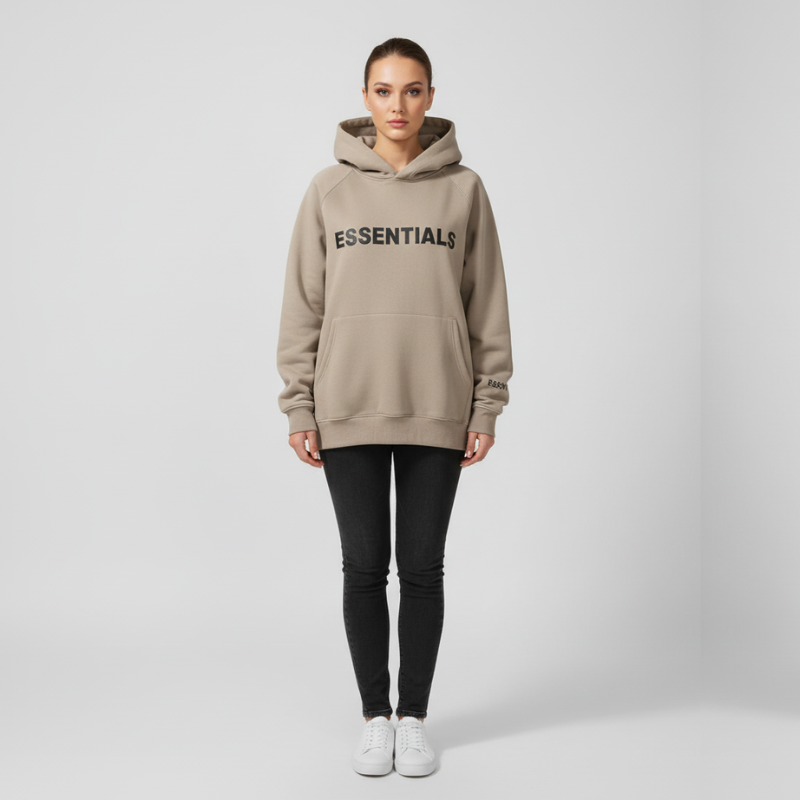 Claire | Dames Hoodie Met Kangoeroezak Khaki Larenza.nl