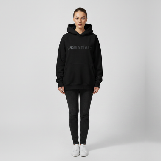 Claire | Dames Hoodie Met Kangoeroezak Zwart Larenza.nl