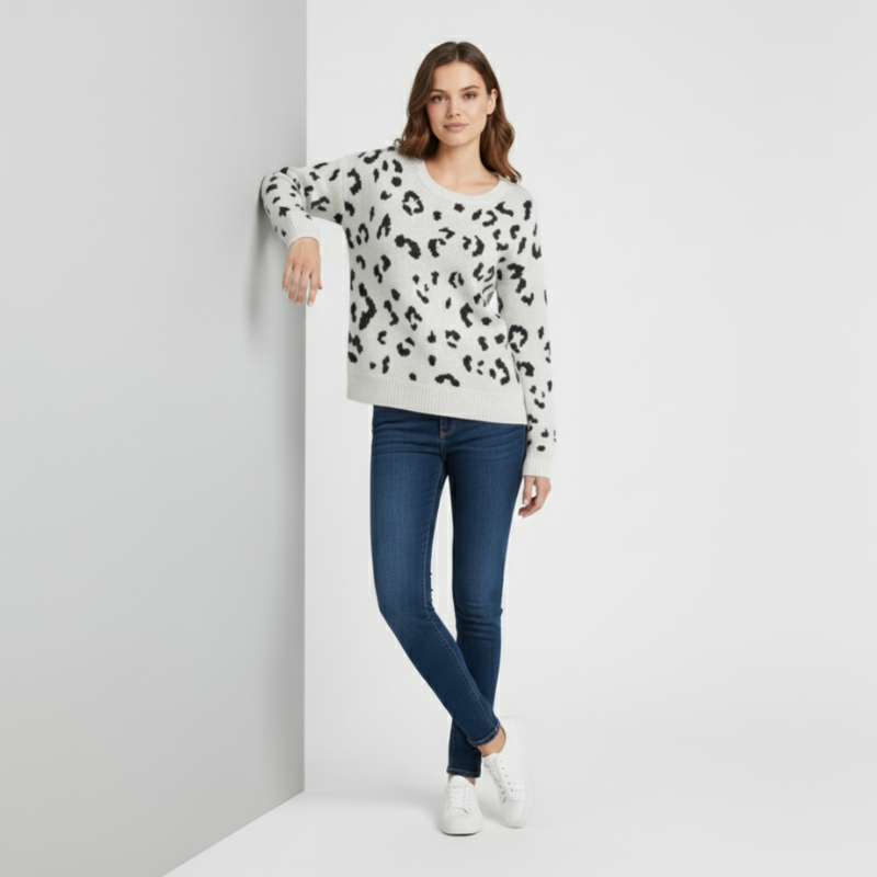 Evi | Dames Trui Leopardprint Larenza.nl