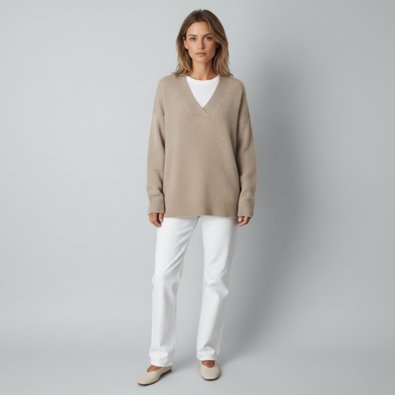 Fenna | Dames V-hals Trui Gebreid 2XL Larenza.nl