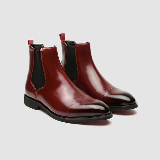 Finn | Heren Chelsea Boots Puntneus Instap Donkerrood Larenza.nl