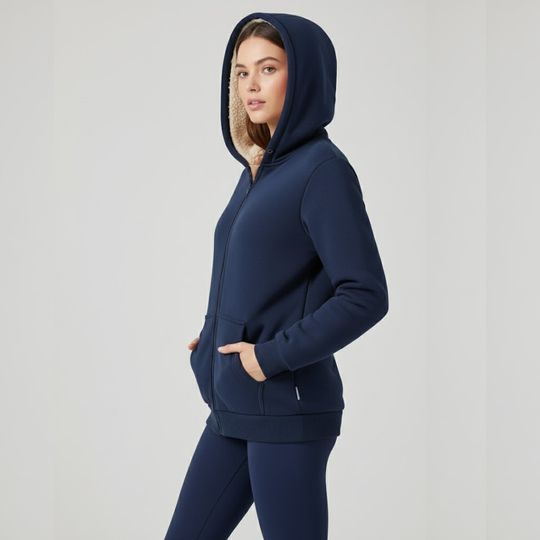 Fleur | Dames Hoodie met Rits en Capuchon Larenza.nl
