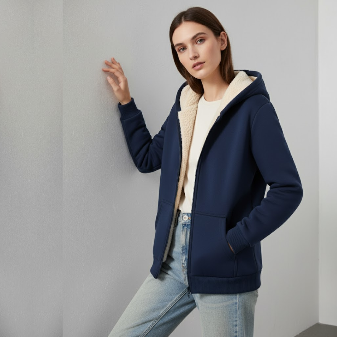 Fleur | Dames Hoodie met Rits en Capuchon Larenza.nl