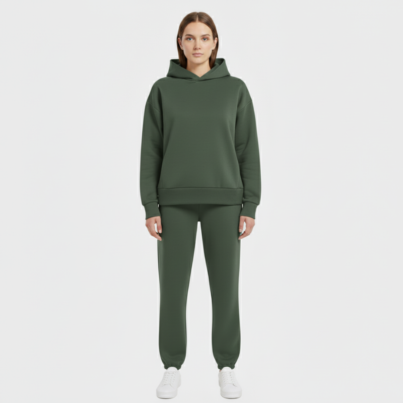 Floor | Dames Hoodie & Joggingpak Legergroen Larenza.nl