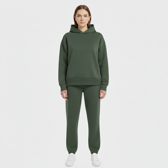 Floor | Dames Hoodie & Joggingpak Legergroen Larenza.nl