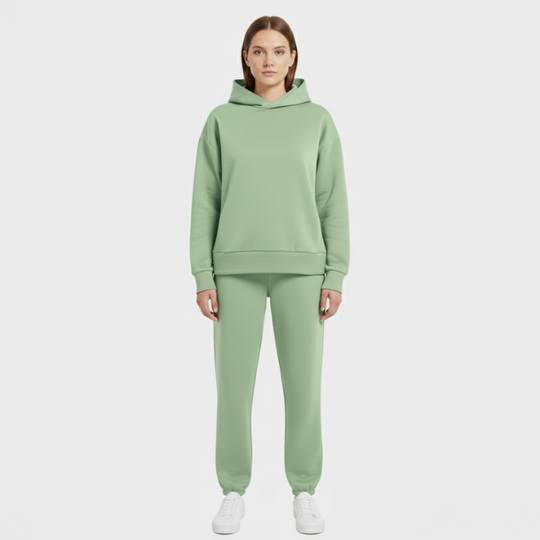Floor | Dames Hoodie & Joggingpak Lichtgroen Larenza.nl