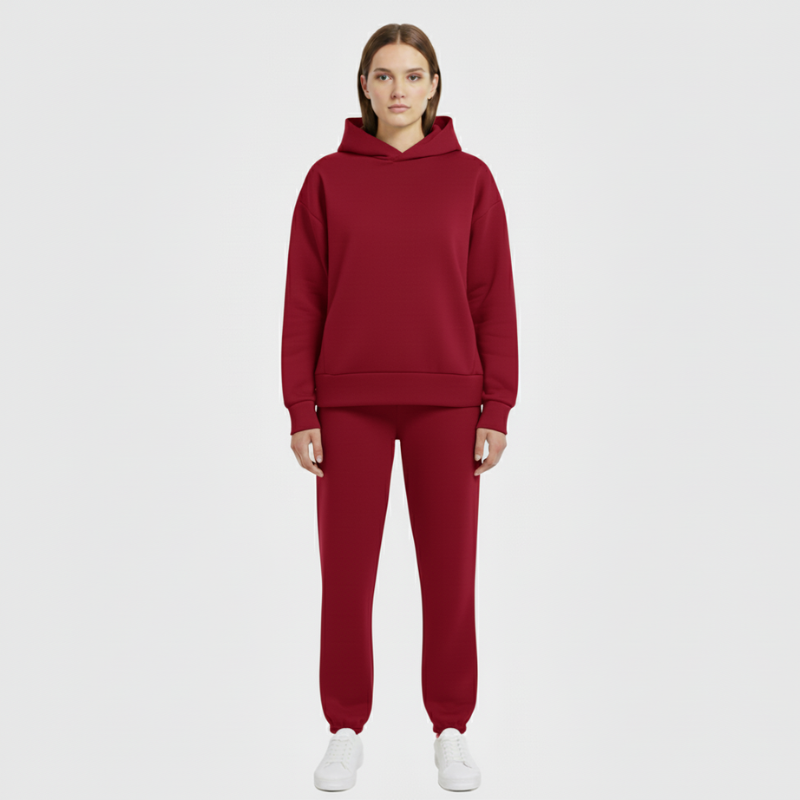Floor | Dames Hoodie & Joggingpak Rood Larenza.nl