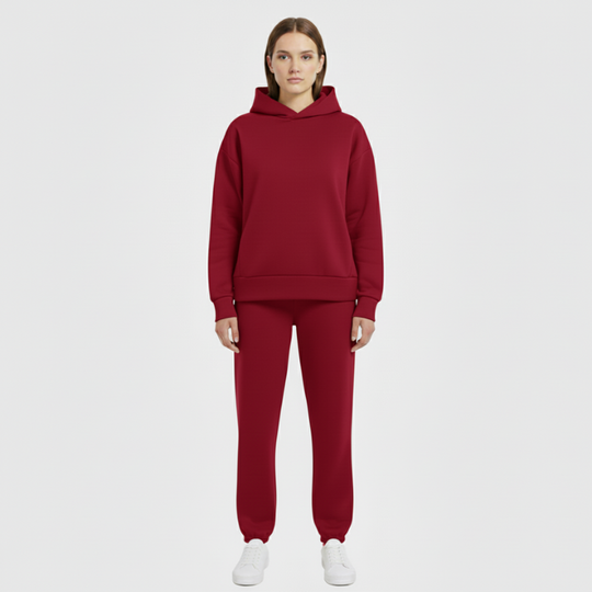 Floor | Dames Hoodie & Joggingpak Rood Larenza.nl