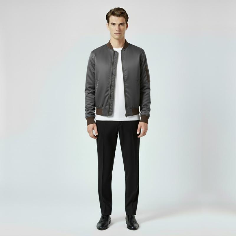 Ivo | Heren Lichtgewicht Handgemaakte Jas Donkergrijs Larenza.nl