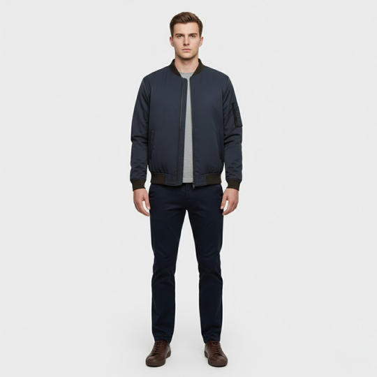 Jeri | Herens Casual Bomberjack Blauw Larenza.nl