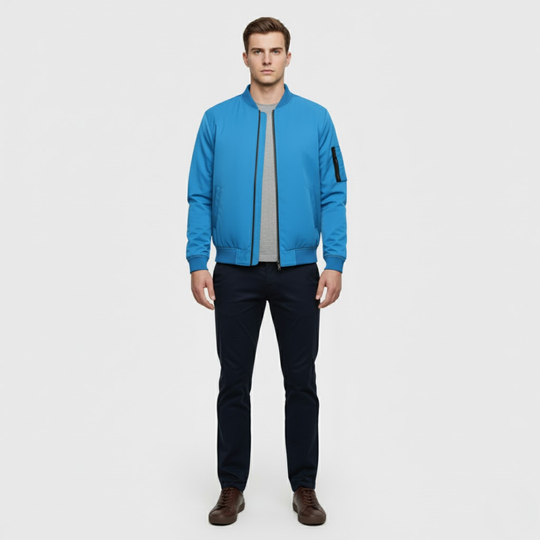 Jeri | Herens Casual Bomberjack Luchtblauw Larenza.nl