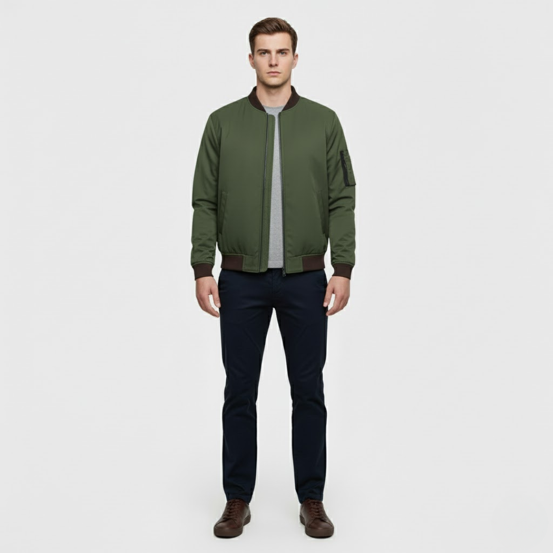 Jeri | Herens Casual Bomberjack Olijfgroen Larenza.nl