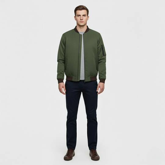 Jeri | Herens Casual Bomberjack Olijfgroen Larenza.nl