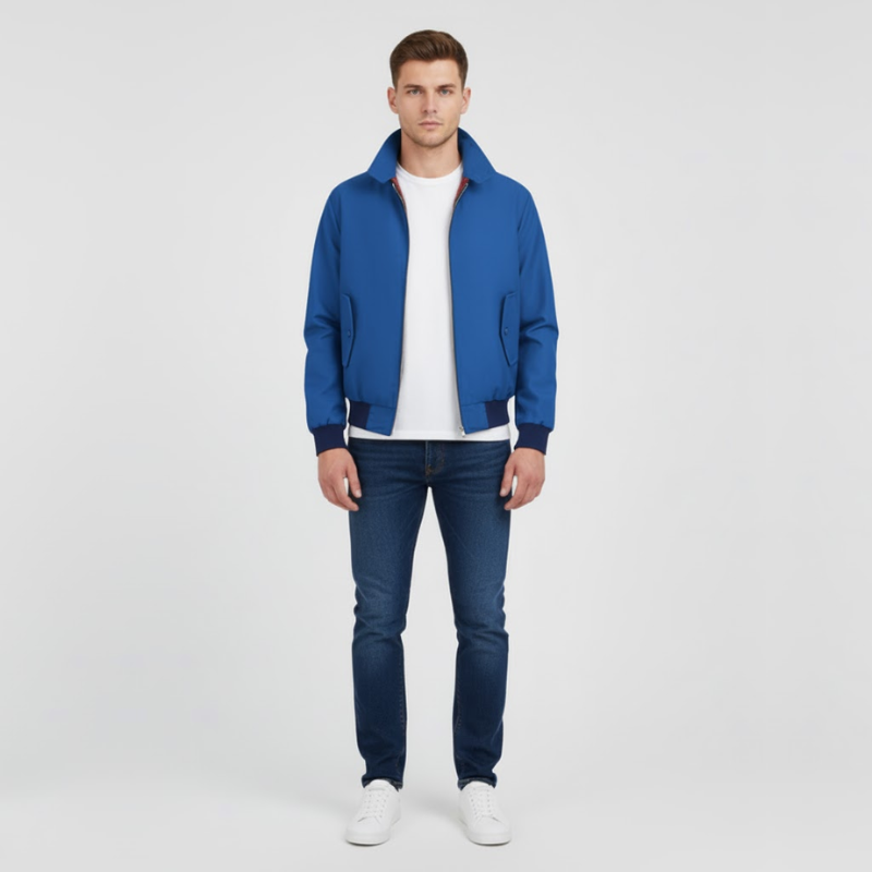 Jesse | Heren Harrington Jack Geruite Voering Blauw Larenza.nl
