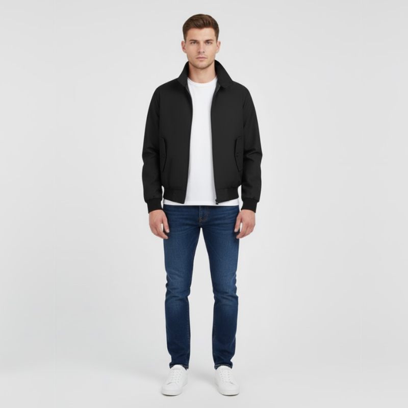 Jesse | Heren Harrington Jack Geruite Voering Zwart Larenza.nl