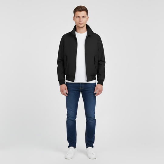 Jesse | Heren Harrington Jack Geruite Voering Zwart Larenza.nl