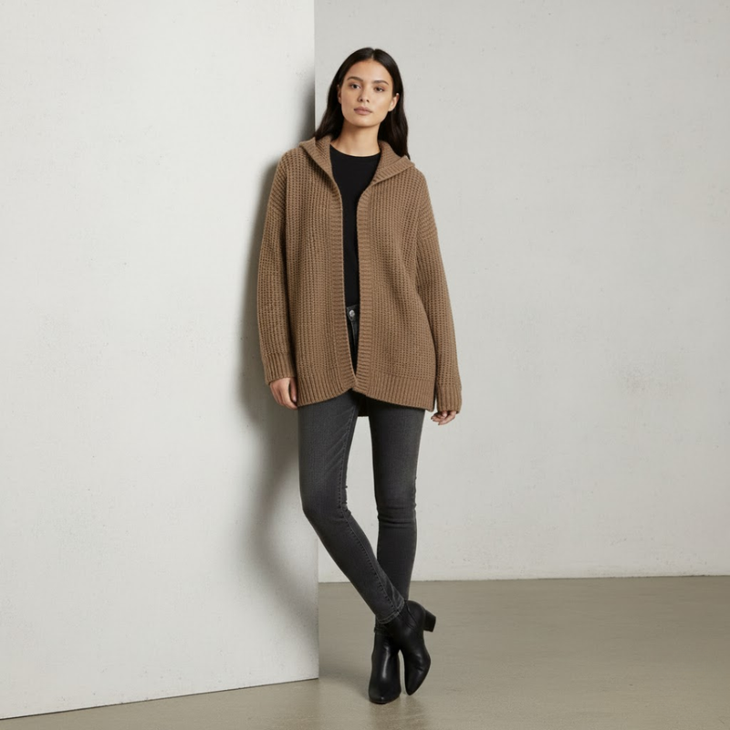 Jolien | Dames Oversized Vest met Capuchon Larenza.nl