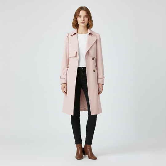 Lara | Trenchcoat Voor Dames Roze Larenza.nl