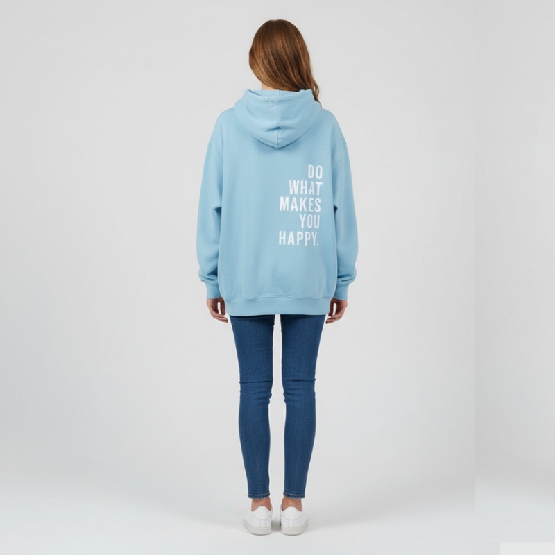 Lieke | Hoodie Dames Met Tekstprint Blauw Larenza.nl