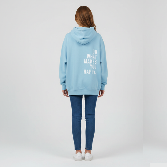 Lieke | Hoodie Dames Met Tekstprint Blauw Larenza.nl