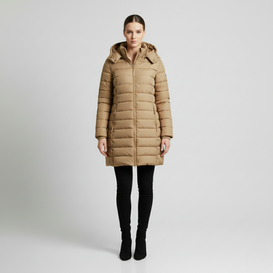 Linde | Dames Winterjas Met Capuchon Khaki Larenza.nl
