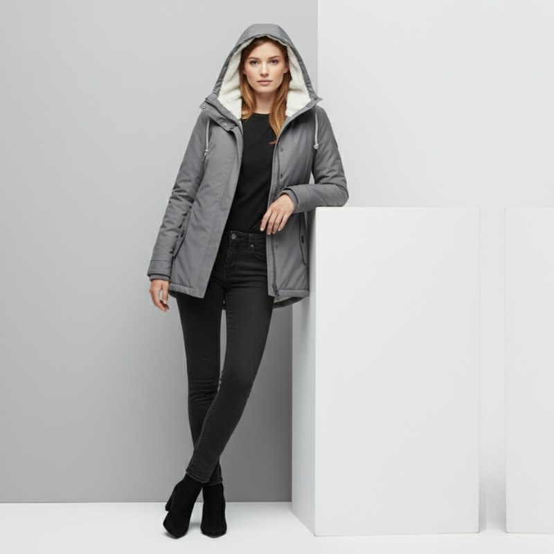 Lisa | Geplooid damesjack met capuchon Larenza.nl