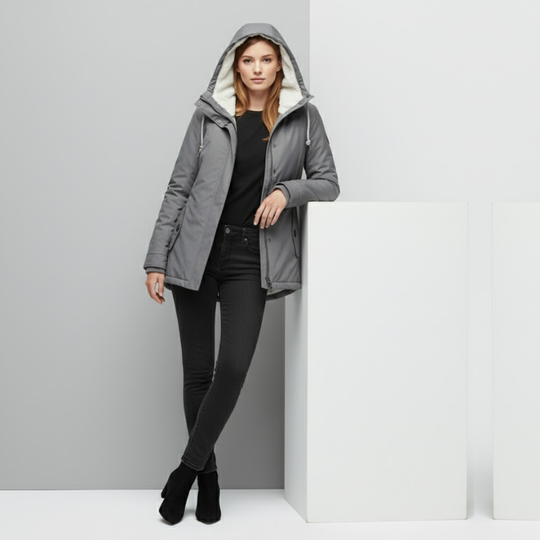 Lisa | Geplooid damesjack met capuchon Larenza.nl