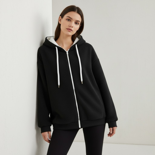 Liv | Dames Oversized Hoodie met Rits Larenza.nl